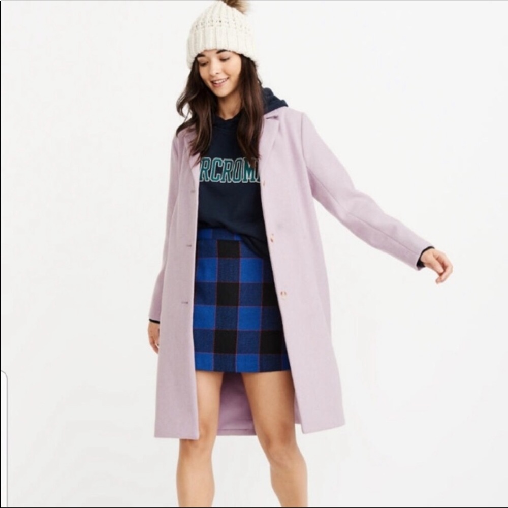 Abercrombie & Fitch | Long Purple Wool Dad Coat